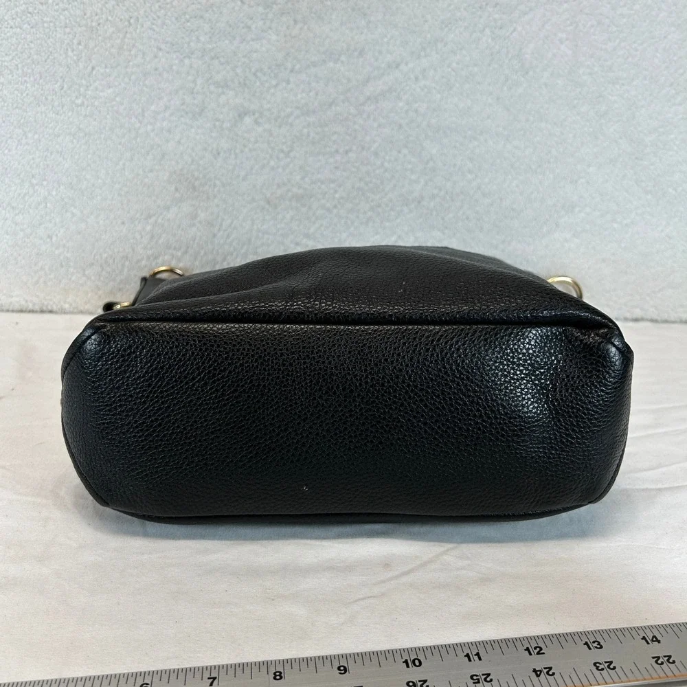 Coach Abbey Duffle Black Pebbled Leather Shoulder Crossbody Bag F31507 Gold Logo